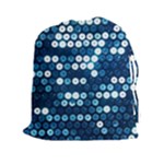  shiny blue sequins Drawstring Pouch (XXL)