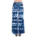  shiny blue sequins Women s Chic Palazzo Pants 