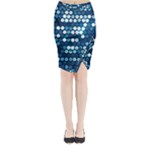  shiny blue sequins Midi Wrap Pencil Skirt