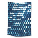  shiny blue sequins Large Tapestry