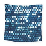  shiny blue sequins Square Tapestry (Large)