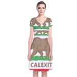 Calexit Short Sleeve Front Wrap Dress