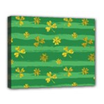 St Patricks Golden Shamrocks Canvas 14  x 11  (Stretched)