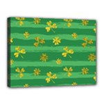 St Patricks Golden Shamrocks Canvas 16  x 12  (Stretched)