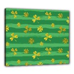 St Patricks Golden Shamrocks Canvas 24  x 20  (Stretched)