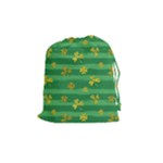 St Patricks Golden Shamrocks Drawstring Pouch (Medium)