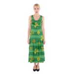 St Patricks Golden Shamrocks Sleeveless Maxi Dress