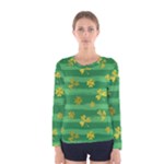 St Patricks Golden Shamrocks Women s Long Sleeve Tee