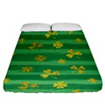 St Patricks Golden Shamrocks Fitted Sheet (California King Size)