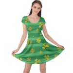 St Patricks Golden Shamrocks Cap Sleeve Dress