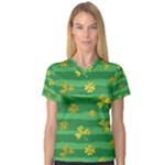 St Patricks Golden Shamrocks Women s V-Neck Sport Mesh Tee