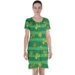 St Patricks Golden Shamrocks Short Sleeve Nightdress