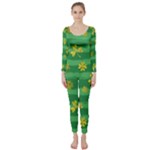 St Patricks Golden Shamrocks Long Sleeve Catsuit