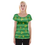 St Patricks Golden Shamrocks Women s Cap Sleeve Top