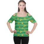 St Patricks Golden Shamrocks Women s Cutout Shoulder Tee