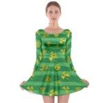 St Patricks Golden Shamrocks Long Sleeve Skater Dress