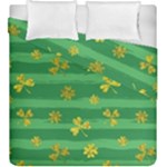 St Patricks Golden Shamrocks Duvet Cover Double Side (King Size)