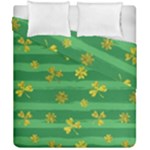 St Patricks Golden Shamrocks Duvet Cover Double Side (California King Size)