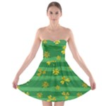 St Patricks Golden Shamrocks Strapless Bra Top Dress