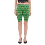 St Patricks Golden Shamrocks Yoga Cropped Leggings