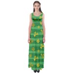 St Patricks Golden Shamrocks Empire Waist Maxi Dress