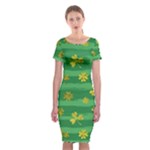 St Patricks Golden Shamrocks Classic Short Sleeve Midi Dress