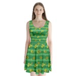 St Patricks Golden Shamrocks Split Back Mini Dress 