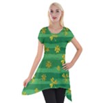 St Patricks Golden Shamrocks Short Sleeve Side Drop Tunic