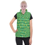 St Patricks Golden Shamrocks Women s Button Up Puffer Vest