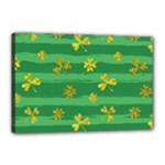 St Patricks Golden Shamrocks Canvas 18  x 12  (Stretched)