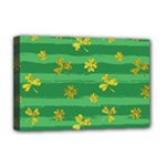 St Patricks Golden Shamrocks Deluxe Canvas 18  x 12  (Stretched)