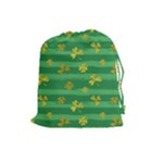 St Patricks Golden Shamrocks Drawstring Pouch (Large)