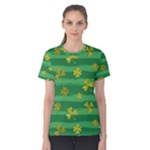 St Patricks Golden Shamrocks Women s Cotton Tee