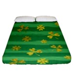 St Patricks Golden Shamrocks Fitted Sheet (Queen Size)