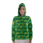 St Patricks Golden Shamrocks Hooded Wind Breaker (Women)