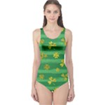 St Patricks Golden Shamrocks One Piece Swimsuit