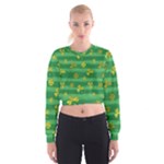 St Patricks Golden Shamrocks Women s Cropped Sweatshirt