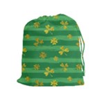 St Patricks Golden Shamrocks Drawstring Pouch (XL)