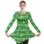 St Patricks Golden Shamrocks Long Sleeve Tunic 