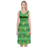 St Patricks Golden Shamrocks Midi Sleeveless Dress