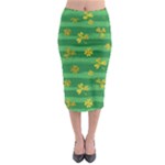 St Patricks Golden Shamrocks Midi Pencil Skirt