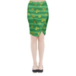 St Patricks Golden Shamrocks Midi Wrap Pencil Skirt