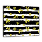 st patricks black white clover Canvas 20  x 16  (Stretched)