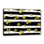 st patricks black white clover Canvas 18  x 12  (Stretched)