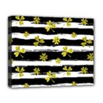 st patricks black white clover Deluxe Canvas 20  x 16  (Stretched)