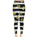 st patricks black white clover Leggings 