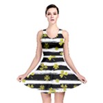 st patricks black white clover Reversible Skater Dress