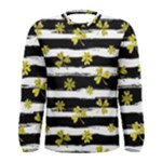 st patricks black white clover Men s Long Sleeve Tee