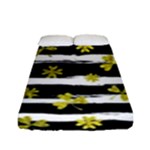 st patricks black white clover Fitted Sheet (Full/ Double Size)