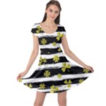 st patricks black white clover Cap Sleeve Dress